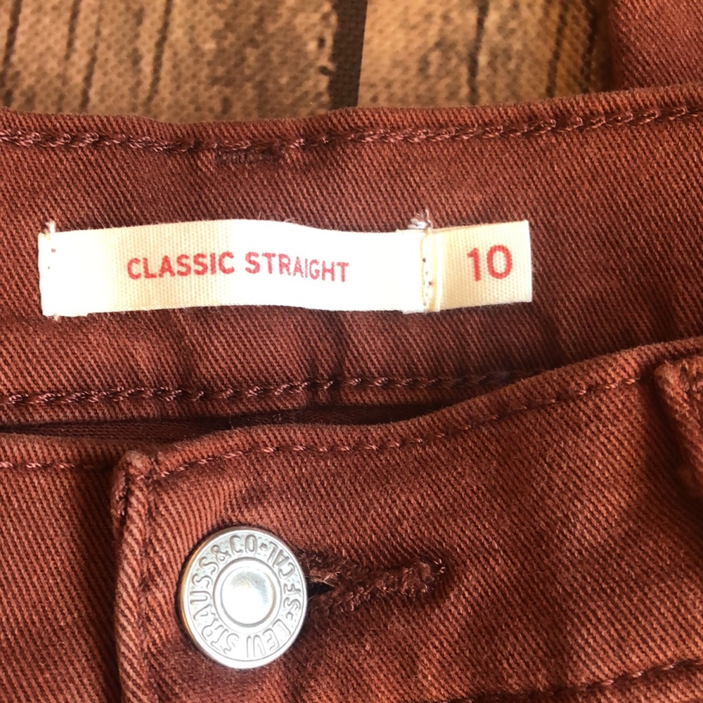 Levi's Classic Straight Rust 5 Pocket Jeans Sz 10 - Picture 4 of 5
